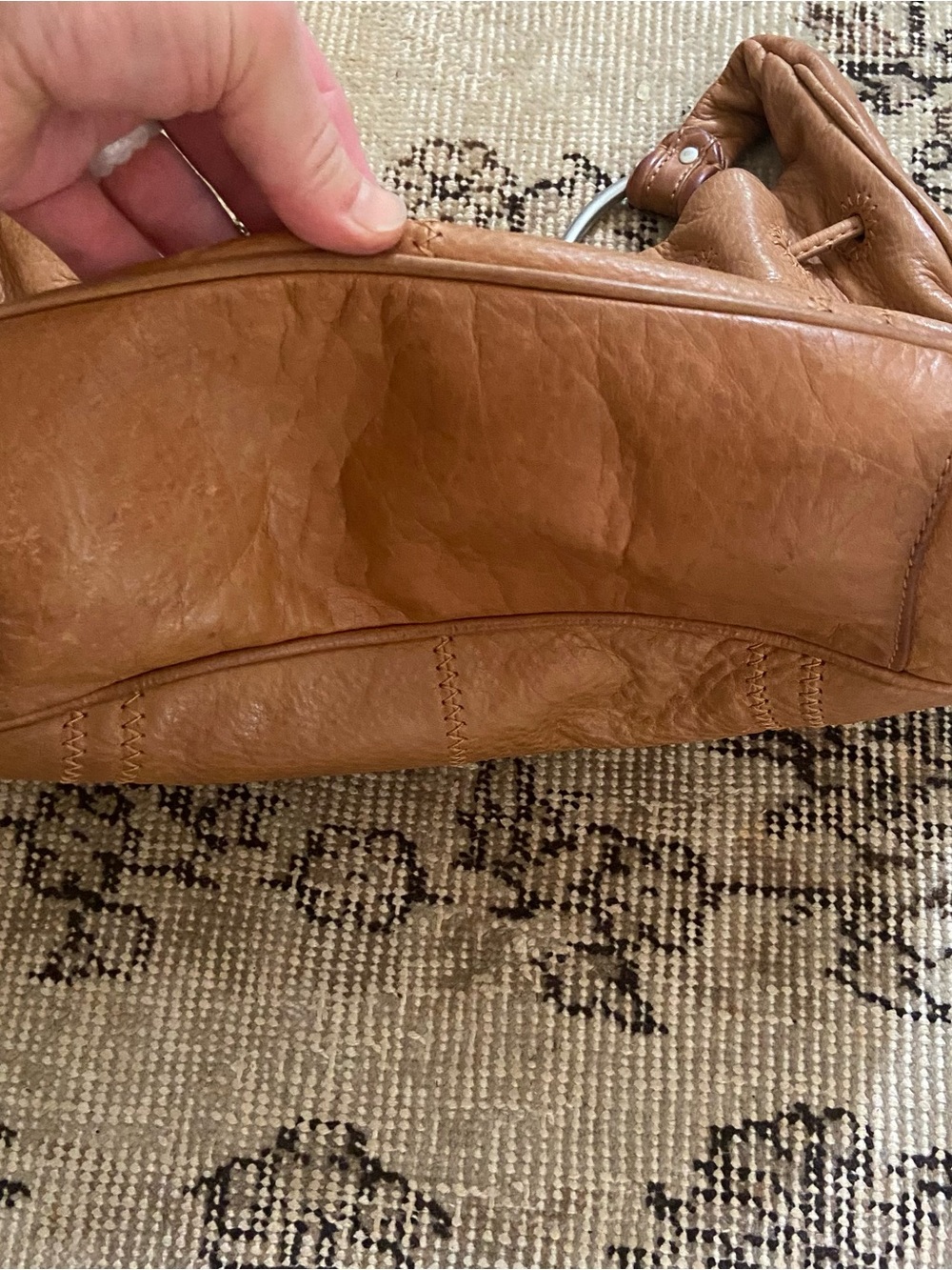 Vtg Sigrid Olsen Leather Hobo Shoulder Bag Brown Slouchy Purse Classic Boho - Picture 11 of 15
